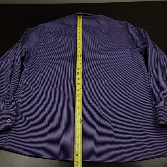 Robert Graham 16.5 42 Button Down Dress Shirt Purple Stripe Originally $175 - Picture 9 of 11